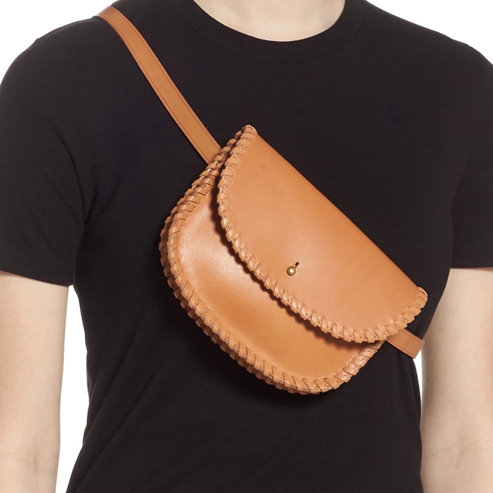 Whipstitch Leather Belt Bag